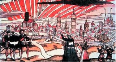 Illustration of 1500s aurora in Germany