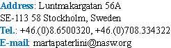 Address: #D13, Wenner-Gren Center